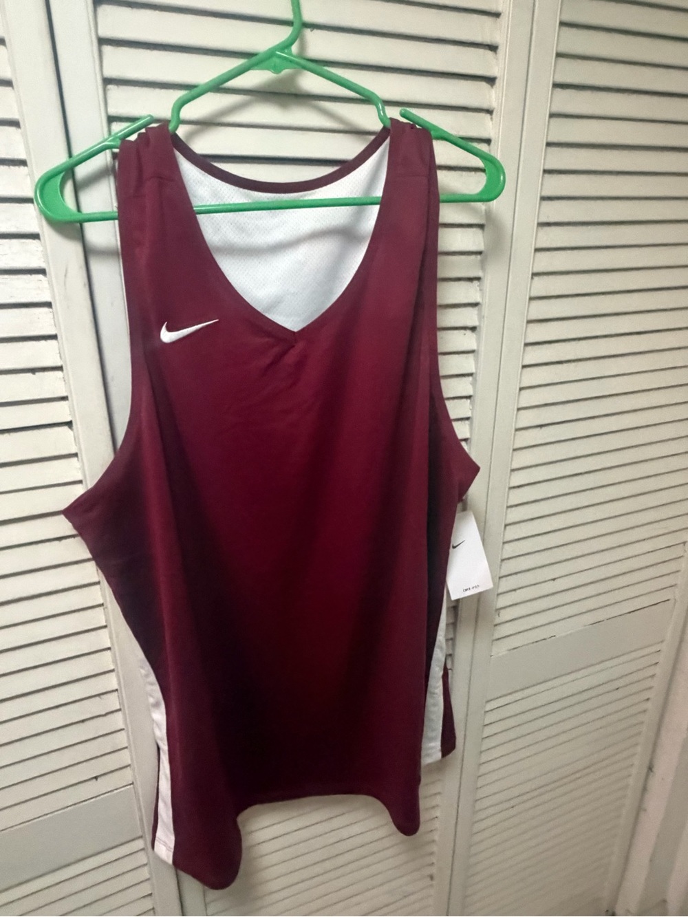 Nike Men’s Maroon Athletic Tank with White Accents reversible